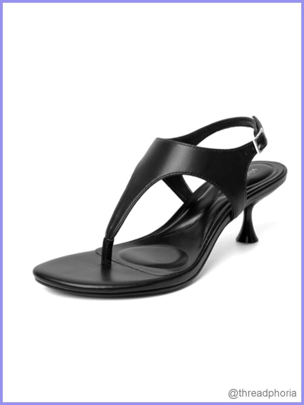 Faux Leather Kitten Heels Block Heel Sandals Women Ankle Strap Slip On Summer